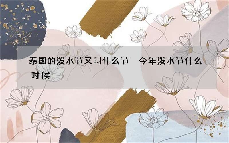 泰国的泼水节又叫什么节 今年泼水节什么时候